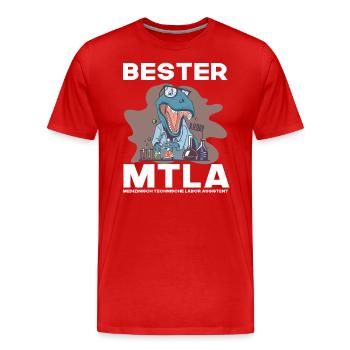 Bester MTLA, Labor assistent - Männer Premium Bio T-Shirt - Rot - Vorne - Damien (186cm)