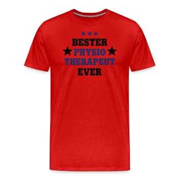 Bester Physio Therapeut Physiotherapie Therapeuten - Männer Premium Bio T-Shirt - Rot - Vorne - Damien (186cm)
