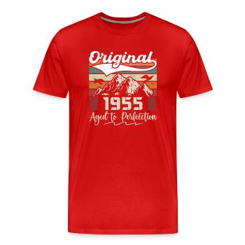 1955 - Cadeau né en 1955 - T-shirt bio Premium Homme - rouge - Devant - Damien (186cm)