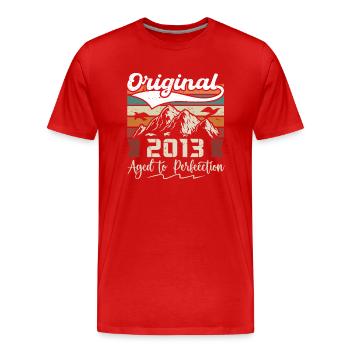 2013 - Cadeau né en 2013 - T-shirt bio Premium Homme - rouge - Devant - Damien (186cm)