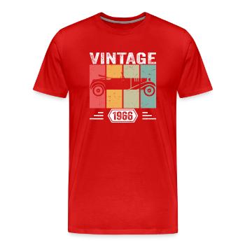 Classic Since 1966, Vintage Car Birthday Gift 1966 - Männer Premium Bio T-Shirt - Rot - Vorne - Damien (186cm)