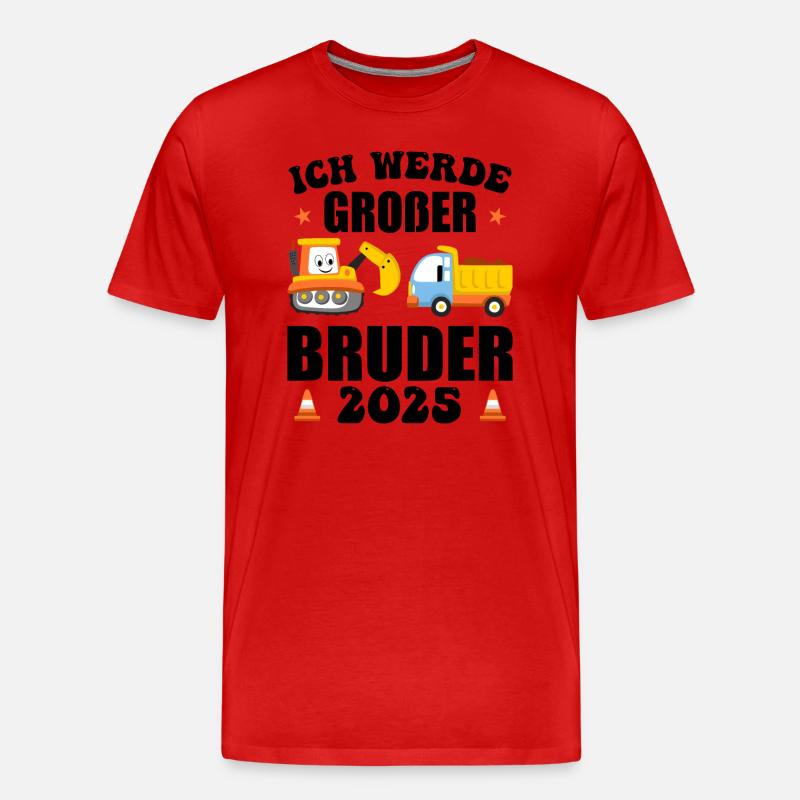 Ich Werde Großer Bruder 2025 - Männer Premium Bio T-Shirt - Rot