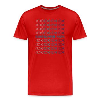 Erstkommunion Fisch Kommunionsoutfit Kommunion - Männer Premium Bio T-Shirt - Rot - Vorne - Damien (186cm)