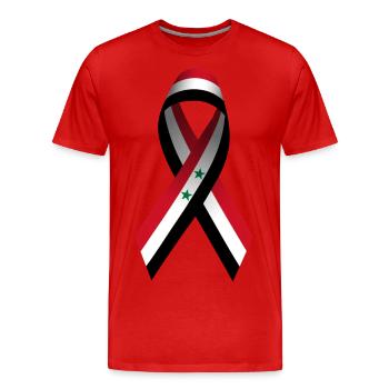 Peace Loop - Freedom for Syria - Men's Premium Organic T-Shirt - red - Front - Damien (186cm)