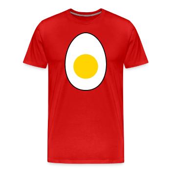 Ei Kostüm Karneval Fasching Eier Spiegelei - Männer Premium Bio T-Shirt - Rot - Vorne - Damien (186cm)