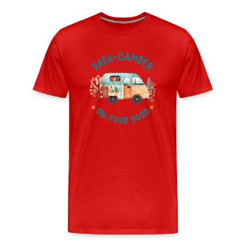 Papa Camper 2025 Camping Urlaub Reise Wohnwagen - Männer Premium Bio T-Shirt - Rot - Vorne - Damien (186cm)
