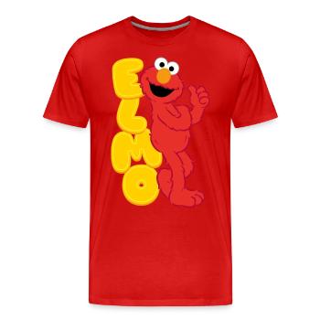 Sesamstraße Elmo Glücklich - Männer Premium Bio T-Shirt - Rot - Vorne - Damien (186cm)