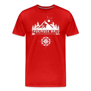 Thüringer Wald - Männer Premium Bio T-Shirt - Rot - Vorne - Damien (186cm)