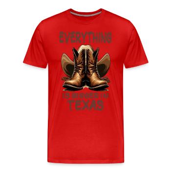 Everything is Bigger in Texas - Männer Premium Bio T-Shirt - Rot - Vorne - Damien (186cm)
