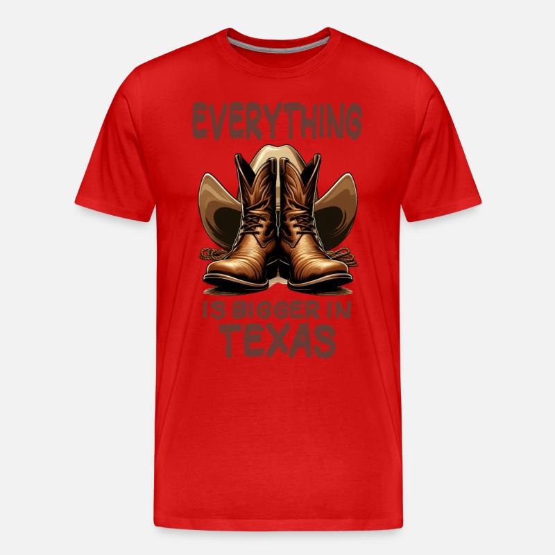Everything is Bigger in Texas - Männer Premium Bio T-Shirt - Rot