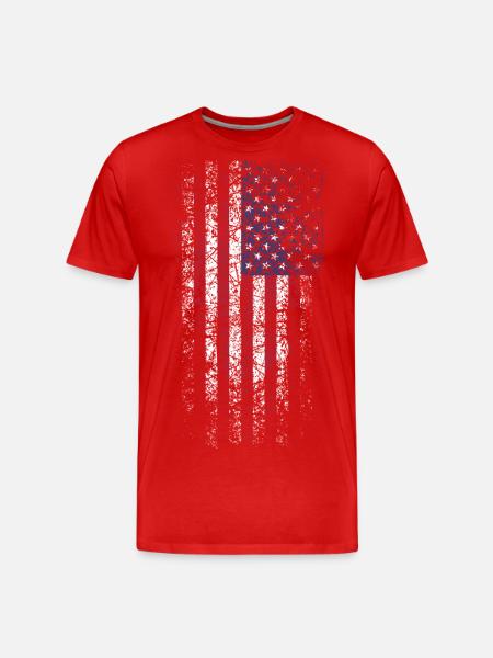 Faded US Flag Vertical - Men's Premium Organic T-Shirt - red