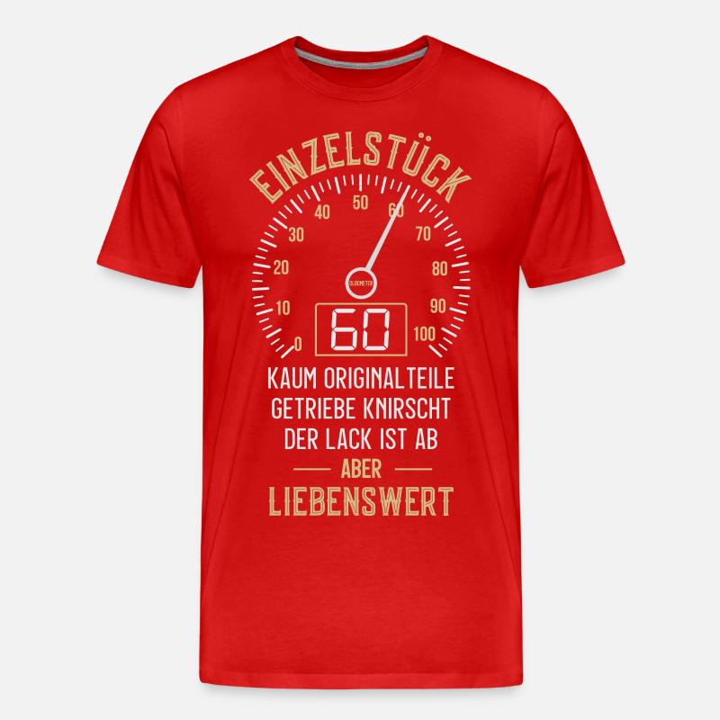 60. GEBURTSTAG EINZELSTÜCK TACHO 1963 OLDOMETER - Männer Premium Bio T-Shirt - Rot