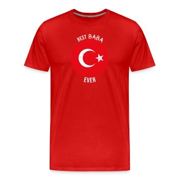 Bester Baba aller Zeiten Türkischer Vater - Männer Premium Bio T-Shirt - Rot - Vorne - Damien (186cm)