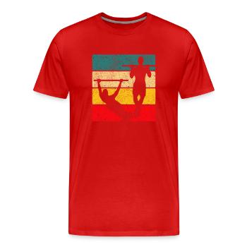 Retro Vintage Calisthenics Sunset - Men's Premium Organic T-Shirt - red - Front - Damien (186cm)