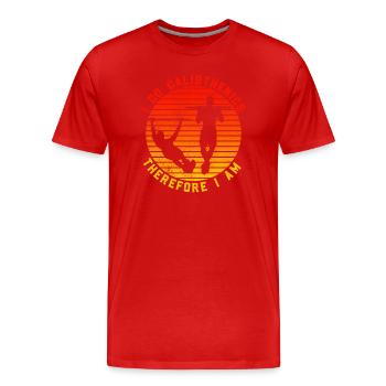 I Do Calisthenics Therefore I Am - Men's Premium Organic T-Shirt - red - Front - Damien (186cm)