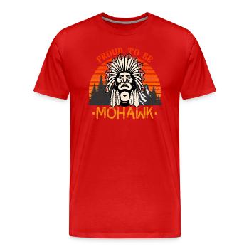 Stolz darauf, Mohawk-Indianer zu sein - Männer Premium Bio T-Shirt - Rot - Vorne - Damien (186cm)