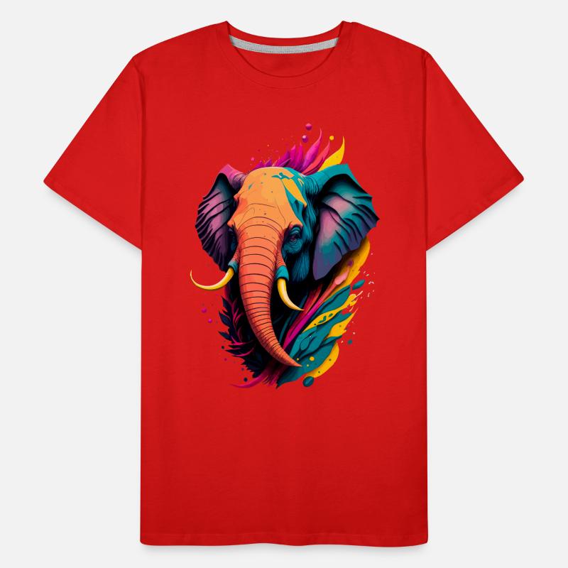 Éléphant coloré T-shirt bio Premium Homme