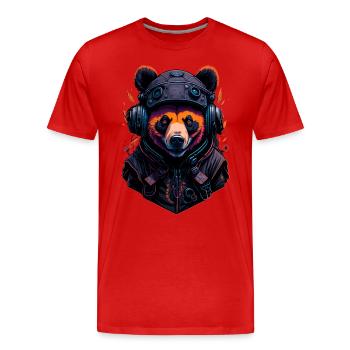 Panda - T-shirt bio Premium Homme - rouge - Devant - Damien (186cm)