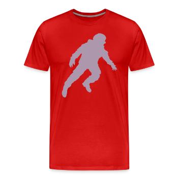 Floating Astronaut Silhouette Weightlessness - Men's Premium Organic T-Shirt - red - Front - Damien (186cm)