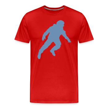 Floating Astronaut Silhouette Weightlessness - Men's Premium Organic T-Shirt - red - Front - Damien (186cm)