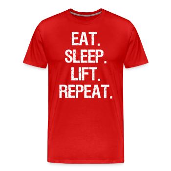 Culturisme Bodybuilder Dictons - T-shirt bio Premium Homme - rouge - Devant - Damien (186cm)