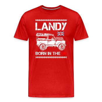 Landy né au Royaume-Uni - T-shirt bio Premium Homme - rouge - Devant - Damien (186cm)