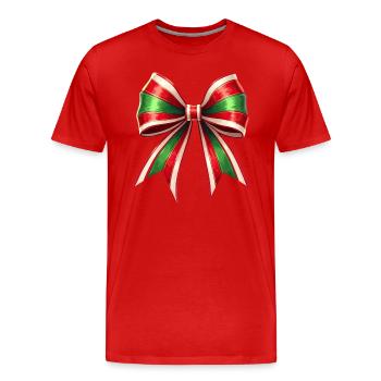 Cadeau De Noël Noeud Canne À Sucre - T-shirt bio Premium Homme - rouge - Devant - Damien (186cm)