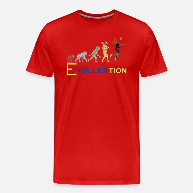 Volleyball Evolution - Männer Premium Bio T-Shirt - Rot