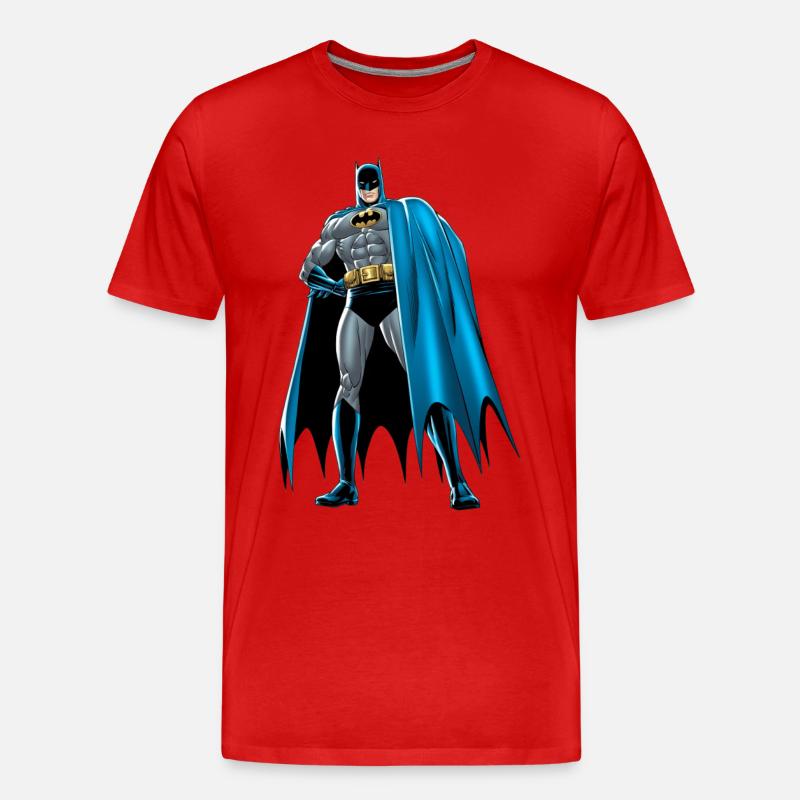 Batman blauer Umhang Pose - Männer Premium Bio T-Shirt - Rot