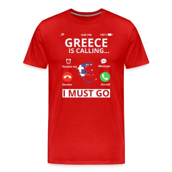 Grèce Drapeau Hellas Athènes Drapeau grec - T-shirt bio Premium Homme - rouge - Devant - Damien (186cm)