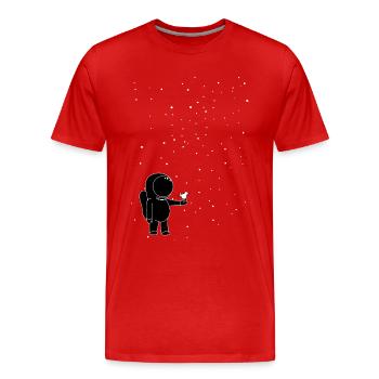 Astronaut - Männer Premium Bio T-Shirt - Rot - Vorne - Damien (186cm)