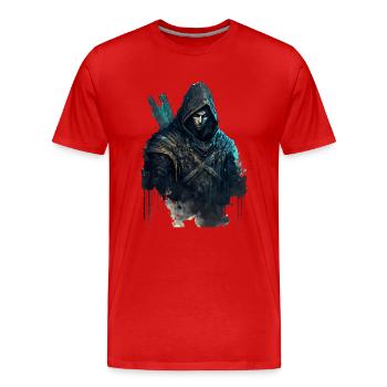 Assassin In Watercolor II - Men's Premium Organic T-Shirt - red - Front - Damien (186cm)
