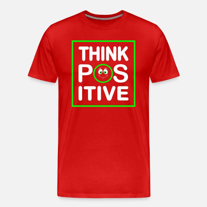Think Positive - Männer Premium Bio T-Shirt - Rot