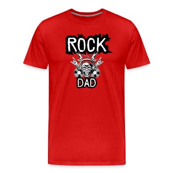 Rock Dad - T-shirt bio Premium Homme - rouge - Devant - Damien (186cm)