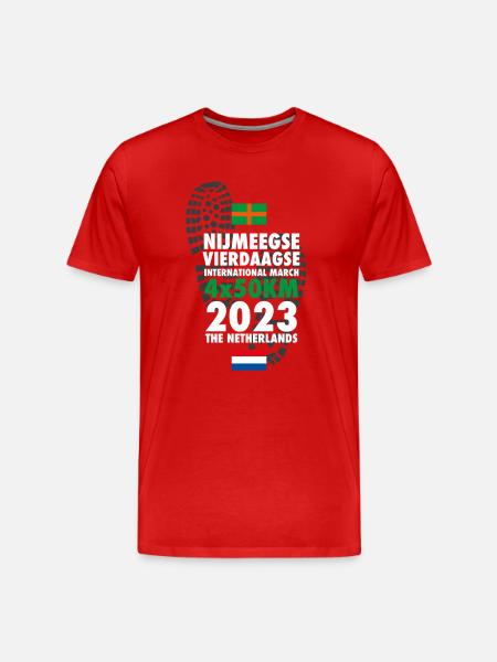 2023 Nijmegen Four Days Marches 4 x 50 km - Men's Premium Organic T-Shirt - red
