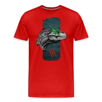 Ardent Raptor: The Glowing Gaze - Men's Premium Organic T-Shirt - red - Front - Damien (186cm)