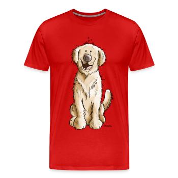 Golden Golden Retriever - Men's Premium Organic T-Shirt - red - Front - Damien (186cm)