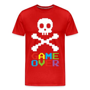Fin de partie - T-shirt bio Premium Homme - rouge - Devant - Damien (186cm)