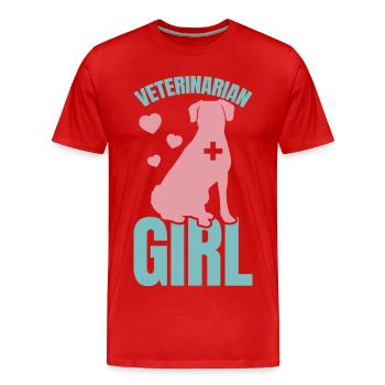 Vétérinaire - T-shirt bio Premium Homme - rouge - Devant - Damien (186cm)