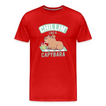 Chillin Like A Capybara Funny - Men's Premium Organic T-Shirt - red - Front - Damien (186cm)