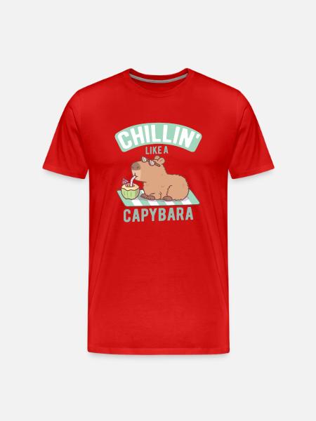 Chillin Like A Capybara Funny - Men's Premium Organic T-Shirt - red