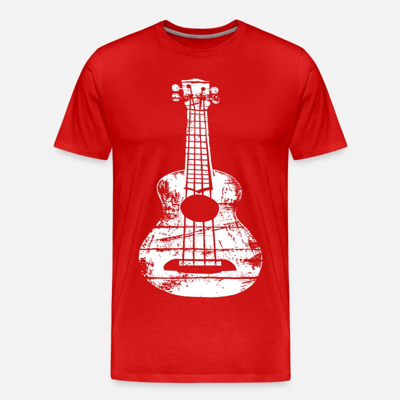 Ukulele Skizze - Männer Premium Bio T-Shirt - Rot