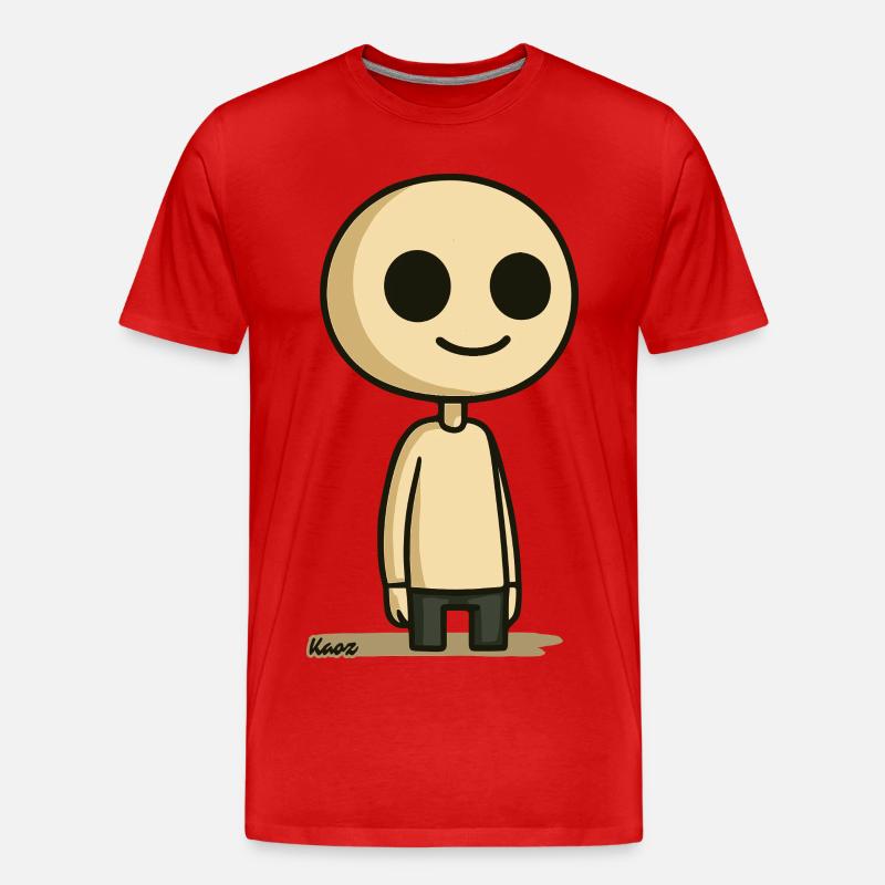 Schlichte Comic Figur mit rundem Kopf - Männer Premium Bio T-Shirt - Rot
