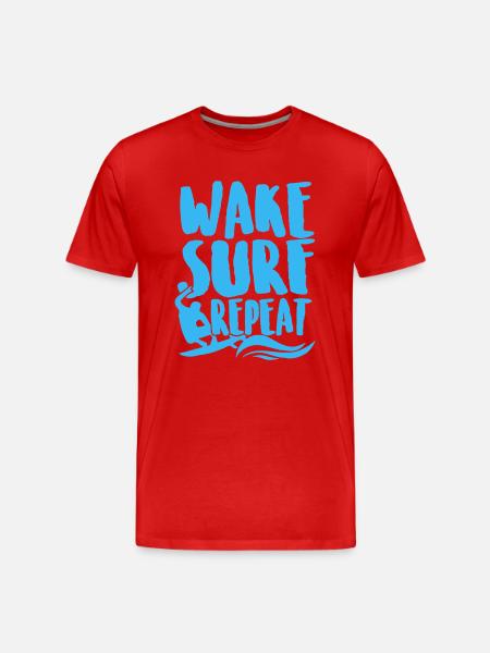 Surfing Wake Surf Repeat - Men's Premium Organic T-Shirt - red