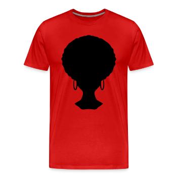 Afro Look Frisur - Männer Premium Bio T-Shirt - Rot - Vorne - Damien (186cm)