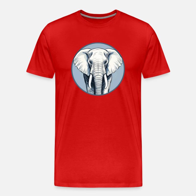 Elefant - Männer Premium Bio T-Shirt - Rot