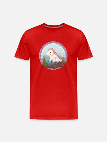 Axolotl - Männer Premium Bio T-Shirt - Rot