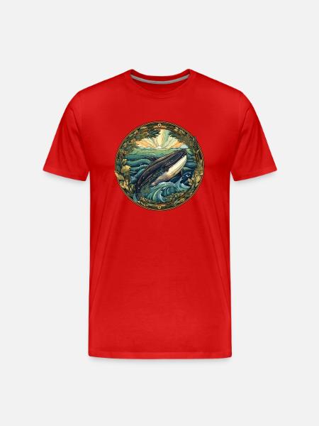 Whale - Men's Premium Organic T-Shirt - red