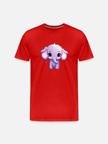 Baby Elephant Kawaii - Men's Premium Organic T-Shirt - red