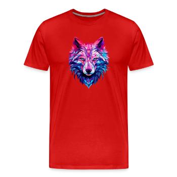 Wolf - Men's Premium Organic T-Shirt - red - Front - Damien (186cm)